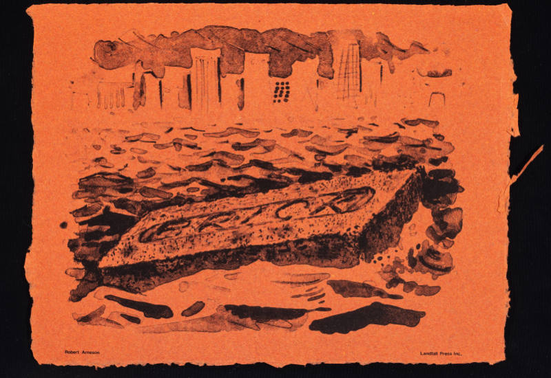 Untitled (Chicago Skyline from Lake Michigan with Floating Brick)