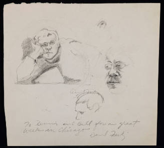 Untitled (three sketches of Dennis Adrian)