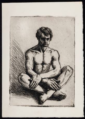 Untitled (seated male nude)