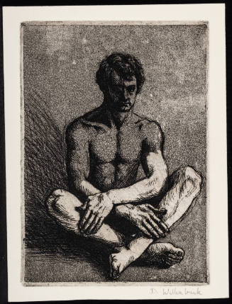 Untitled (seated male nude)