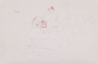Untitled (2 persons riding in a horse-drawn cart)