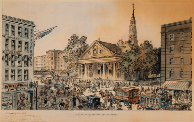 A View of Downtown New York City, Near Trinity Church, 1869