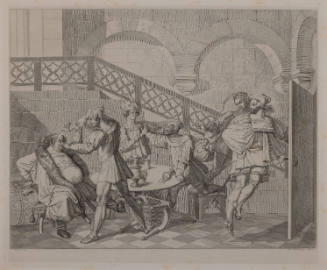 Twelve Illustrations to Goethe's Faust by Peter Cornelius (Bilder zu Goethe's Faust von P. Cornelius): Plate IV, Auerbach's Cellar (Auerbachs Keller)
