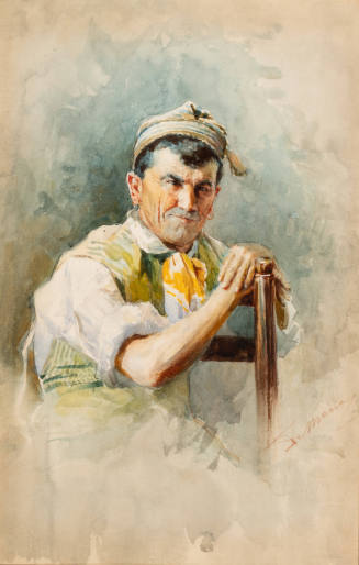 Fisherman with Arms on Chair