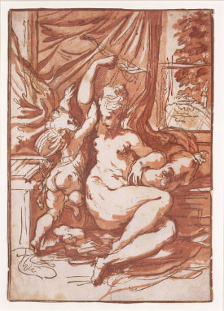 Venus and Cupid with a Bow (after Parmigianino)
