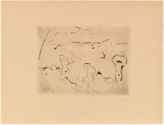 Bathers (Badende), also titled Six Bathing Woman at the Beach [Sechs badende Frauen am Strand)