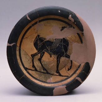 Black-Figure Plate: Prancing Goat