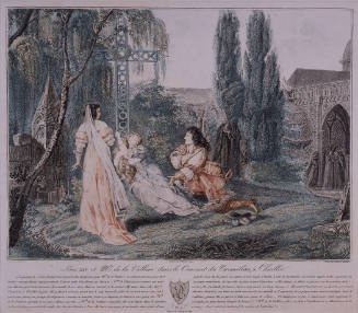 Louis XIV et Mlle. de la Vallière dans le couvent des Carmélites à Chaillot