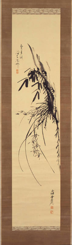 Cliff with Orchid and Bamboo