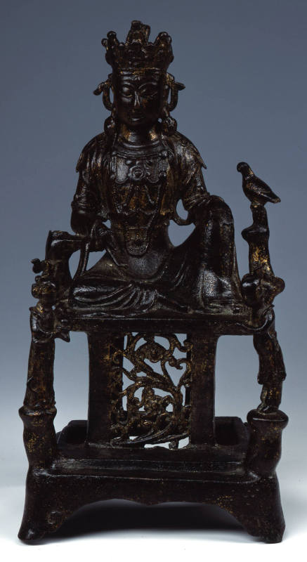 Guanyin (C. 觀音菩薩, S. Avalokiteshvara) Her Two Attendants, Longnu (龍女, Dragon Girl) and Shancai (善財, S. Sudhana)