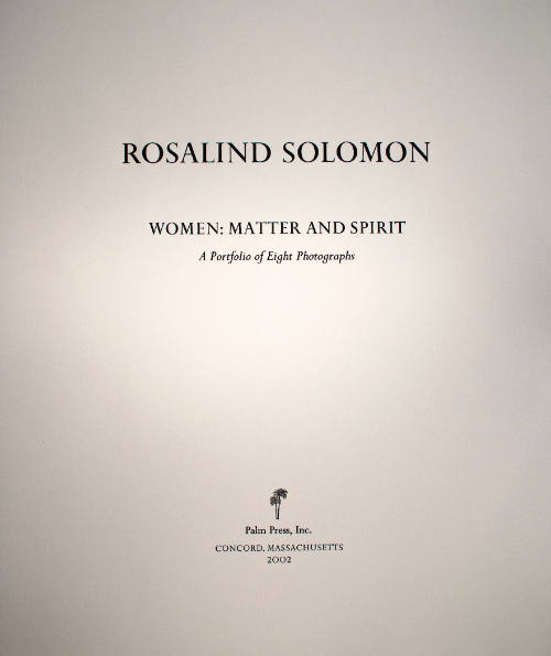 Women: Matter and Spirit - Title Page