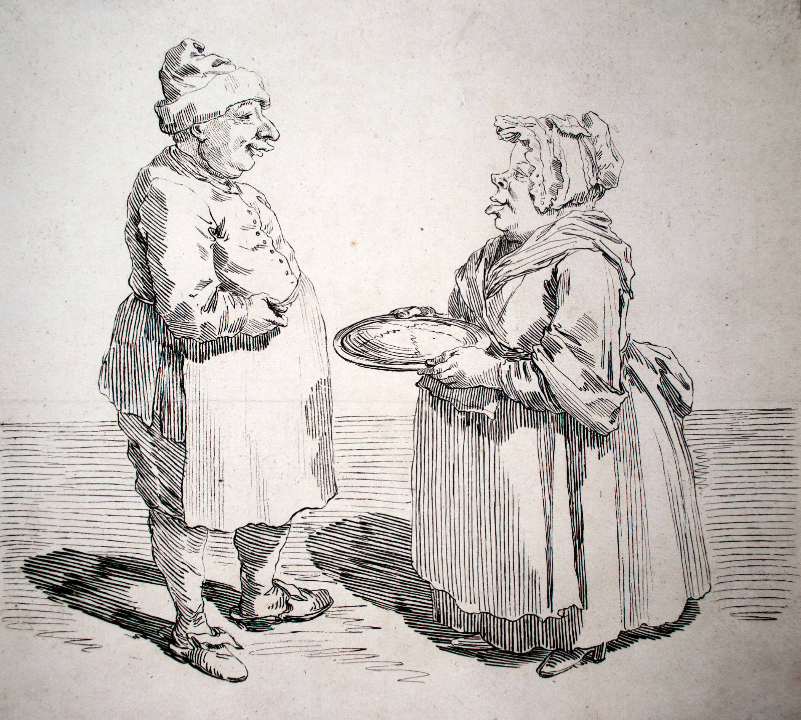 Caricatures, Madame Petit and Her Cook (after Pier Leone Ghezzi)
