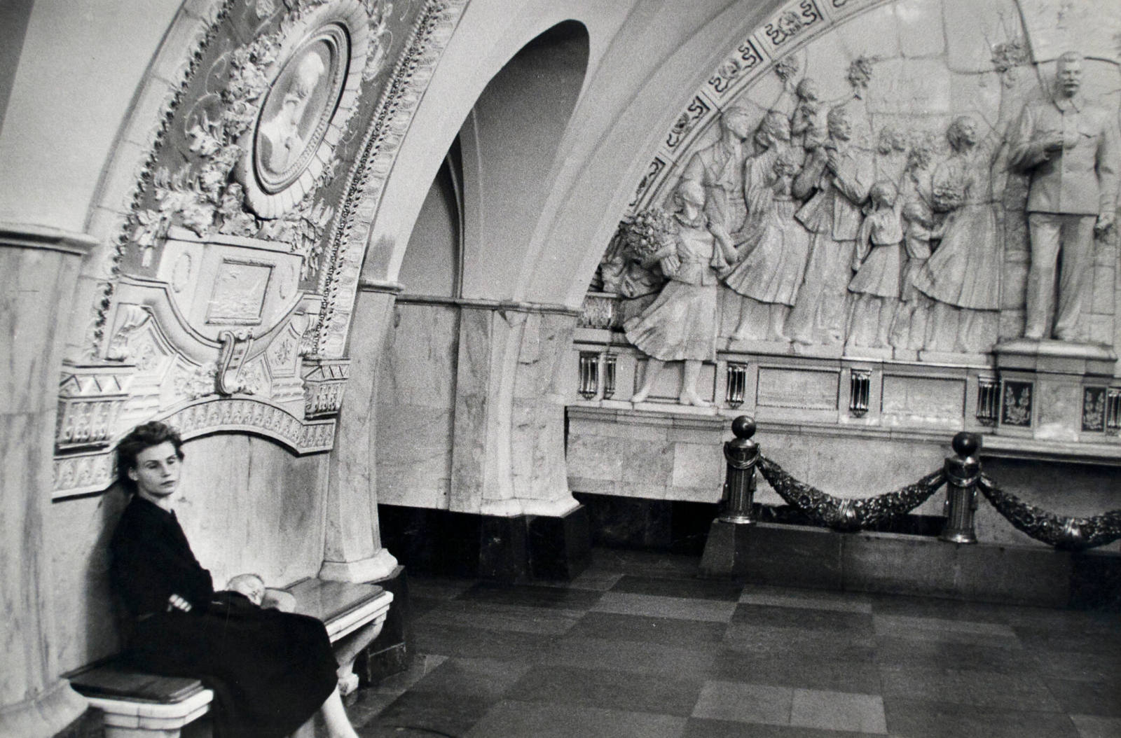 Untitled (Woman Seated on Bench in Moscow Subway Station)