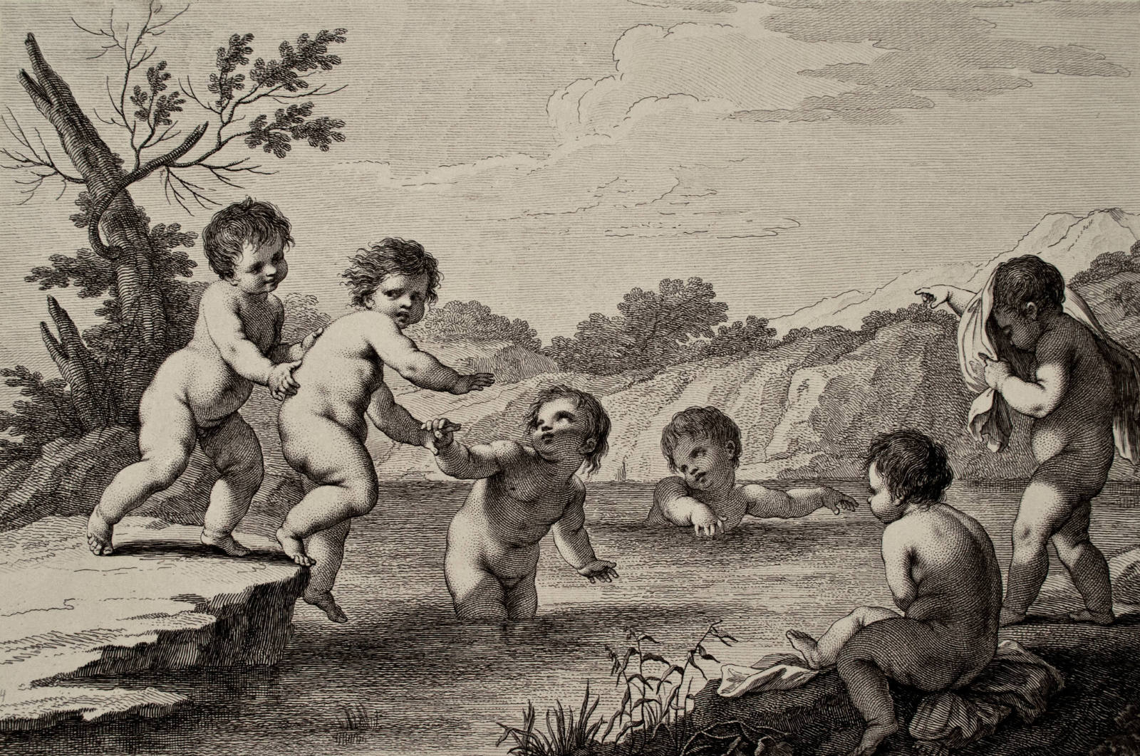 Six Children Bathing (after Giovanni Battista Cipriani)