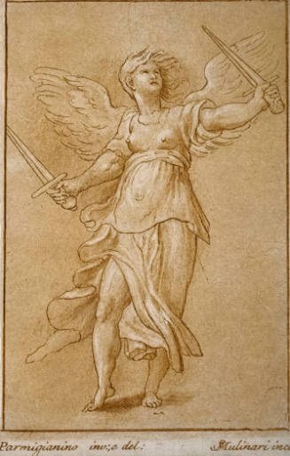 Nymph Shooting a Bow (after Parmigianino)