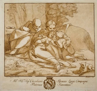 Holy Family in a Landscape with Young St. John the Baptist (after Luca Cambiaso)