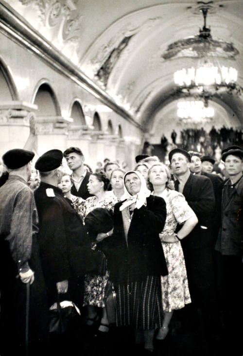 Untitled (People in Moscow Subway Corridors)