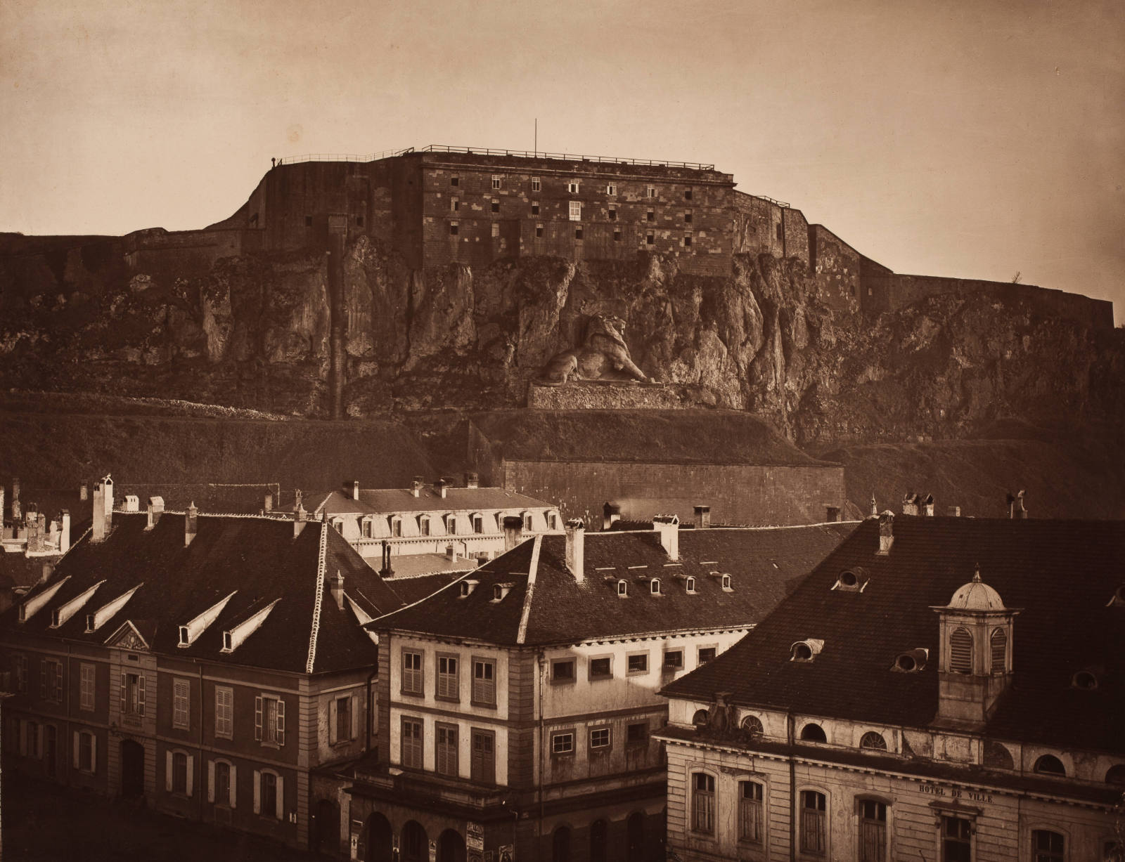 Untitled (Rooftops with Fortress in Distance)