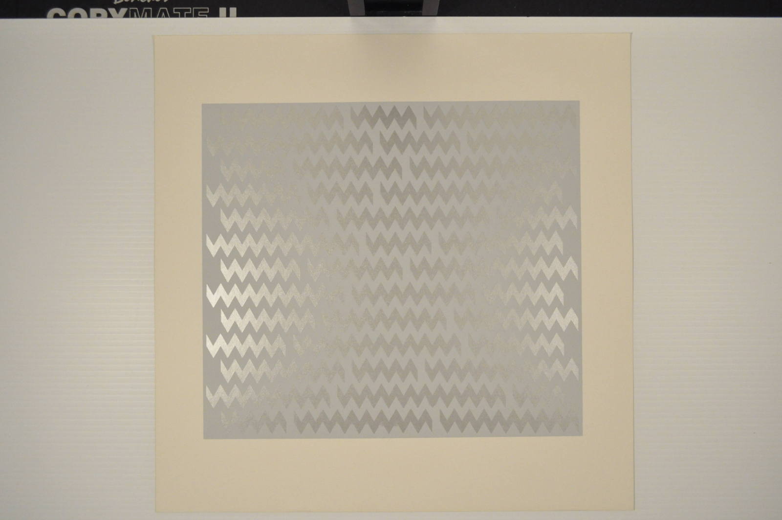 Untitled (silver zig zags on periwinkle)