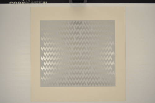 Untitled (silver zig zags on periwinkle)