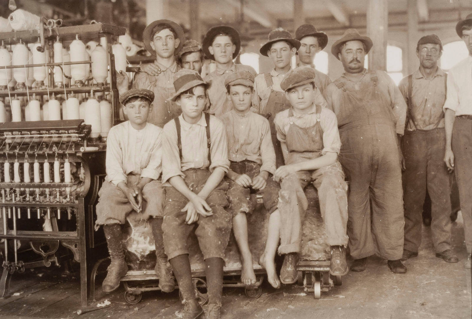 Untitled [Boys working in Brazos Valley Cotton Mills in West, Texas]