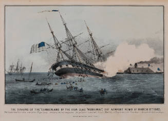 The Sinking of the "Cumberland" by the Ironclad "Merrimac"