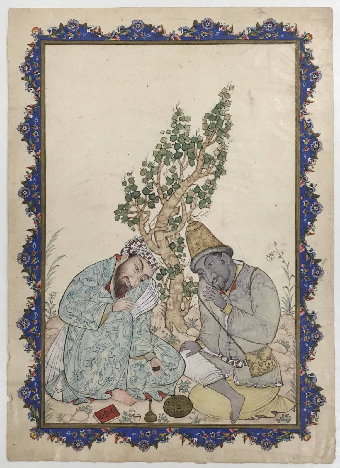 Two Men Conversing in a Garden