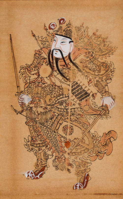 Warrior with Swords and Bow and Arrows in Full Battle Dress