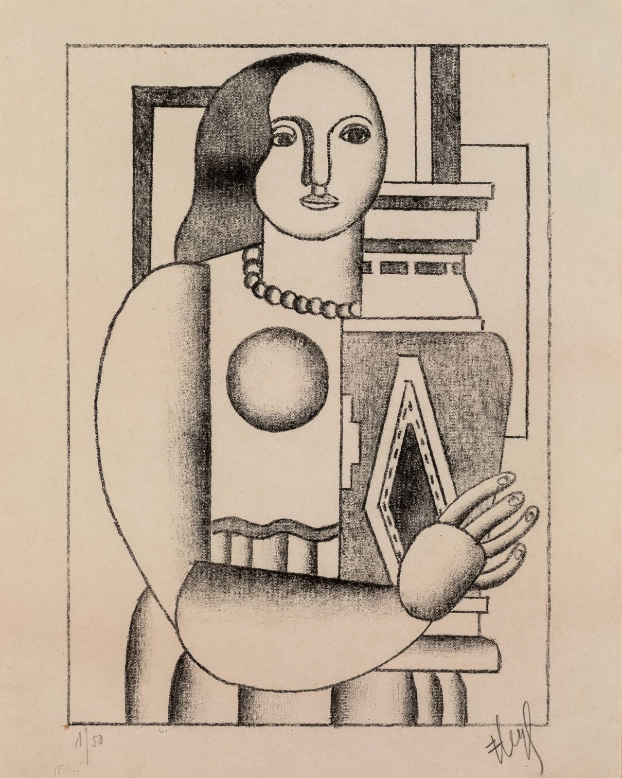 Woman Holding a Vase (Femme teant un vase)