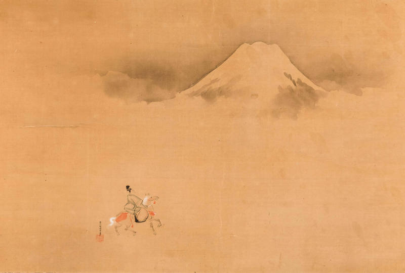 Prince Nariha on Horseback Viewing Mt. Fuji (from the Tales of Ise)