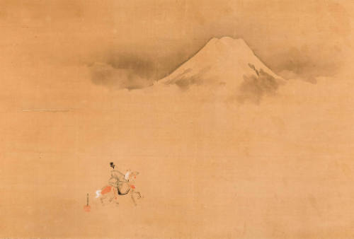 Prince Nariha on Horseback Viewing Mt. Fuji (from the Tales of Ise)