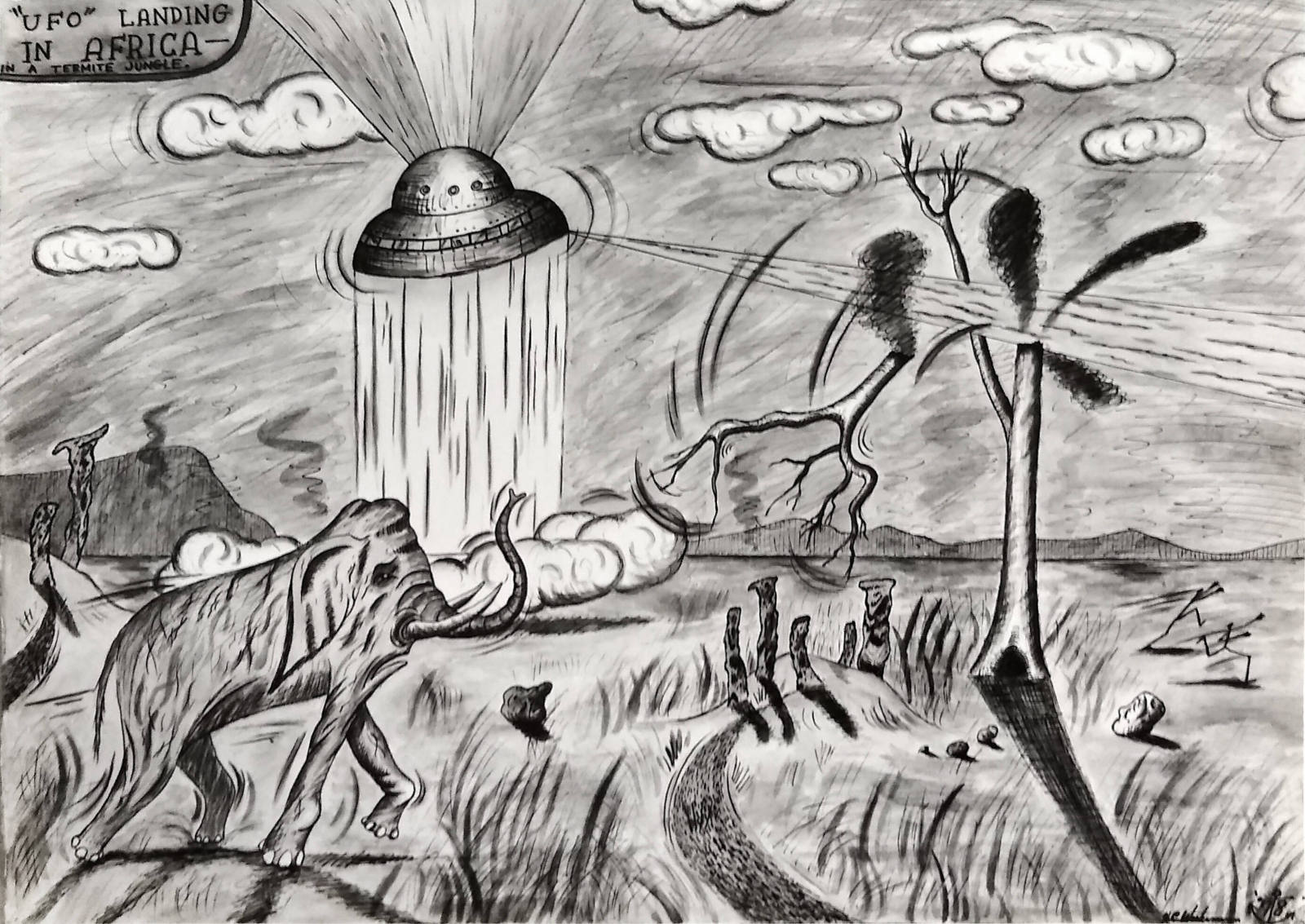 Untitled ("UFO" Landing in Africa - In a Termite Jungle, 1978)