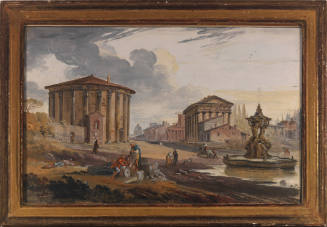 View of Rome: The Forum Boarium with the Tempio di Cibele, the Tempio di Fortuna Virilis, and the Fontana dei Tritoni