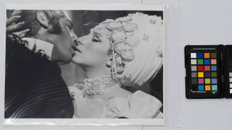 British actor John Richardson and American singer and actress Barbra Streisand kiss in a scene from the motion picture "On a Clear Day You Can See Forever" (directed by Vincente Minnelli), Brighton, England