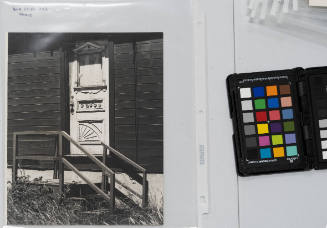 Study of decorated door with stairs