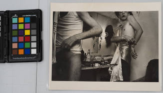 Backstage at a performance of the Cockettes a transvestite group from California, in the Anderson Theatre in New York’s East Village. Portrait of performer