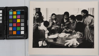 Asian Immigrants in England: Asian women attend meeting where they can meet one another and learn hand crafts, London