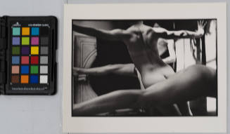 Three nude figures stretch across the frame, USA