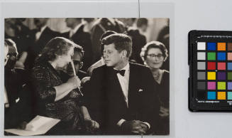 John F. Kennedy with Mrs. Khrushchev at a reception given by the Austrian President at Schoenbrunn Palace