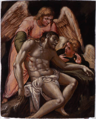 Man of Sorrows with Two Angels